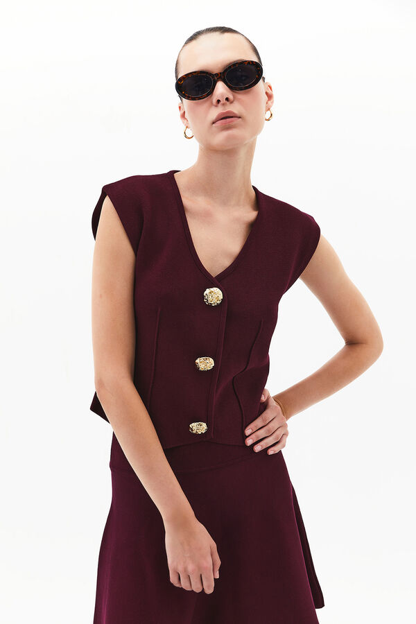 Oxxo V-neck gilet printed