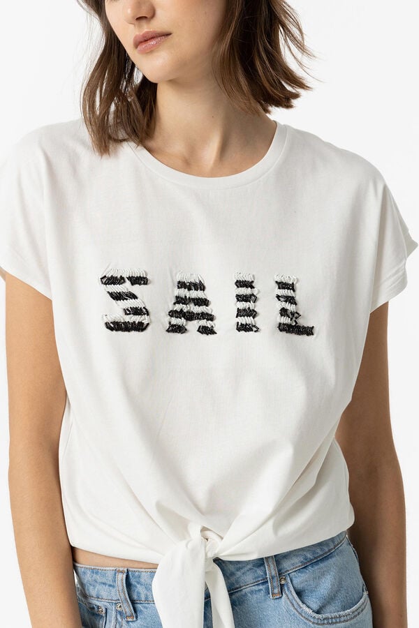 Springfield T-shirt com Texto e Nó branco