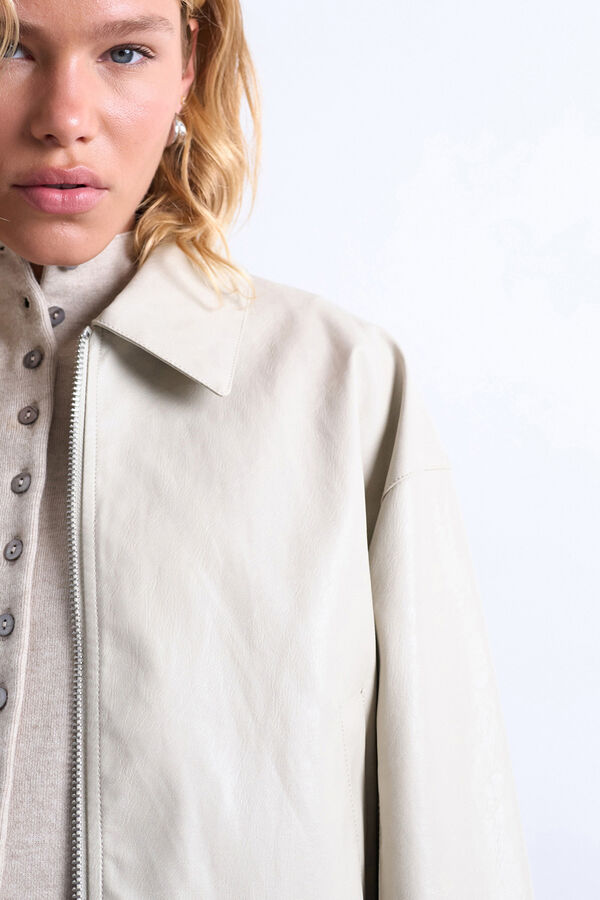 Topshop Short jacket with coated finish (polyester with polyurethane coating) Bela