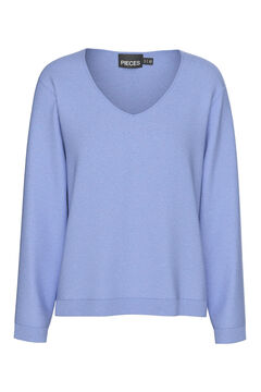 Pieces Einfacher V-Ausschnitt-Pullover