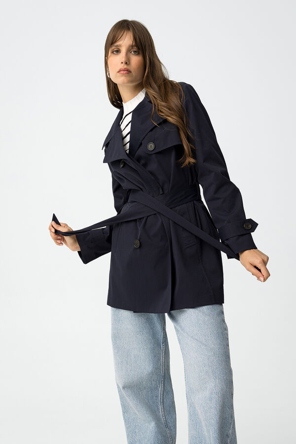 Tiffosi Gabardina regular com cinto azul