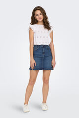 JDY Falda corta vaquera azul