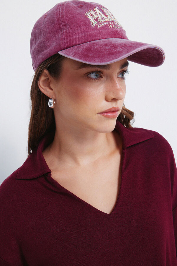 Springfield neckline polo shirt with cut jersey-knit red