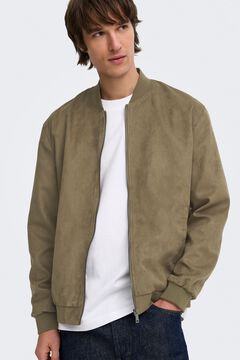 Only & Sons Blus&atilde;o estilo bomber em camur&ccedil;a