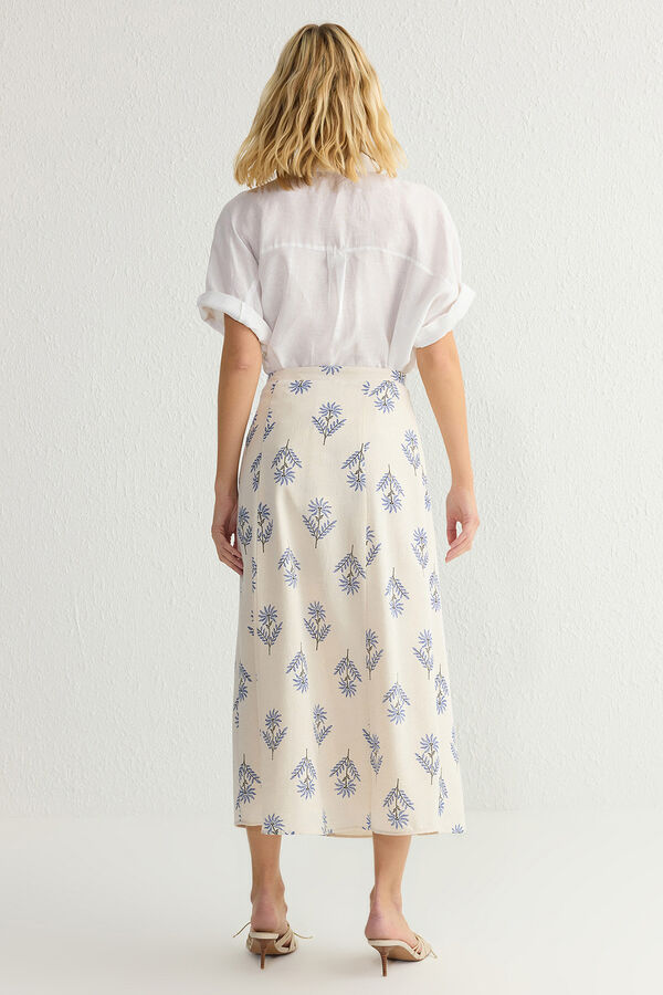 Trendyol Falda midi estampada azul