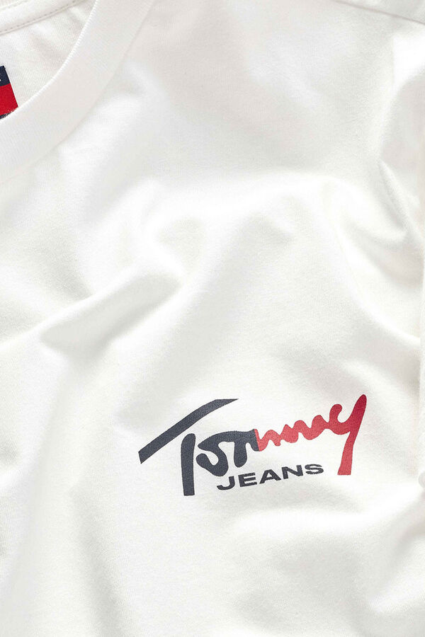 Tommy Jeans Camiseta slim manga corta marfil