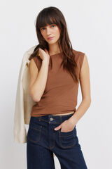 Springfield Cotton basic sleeveless top nude