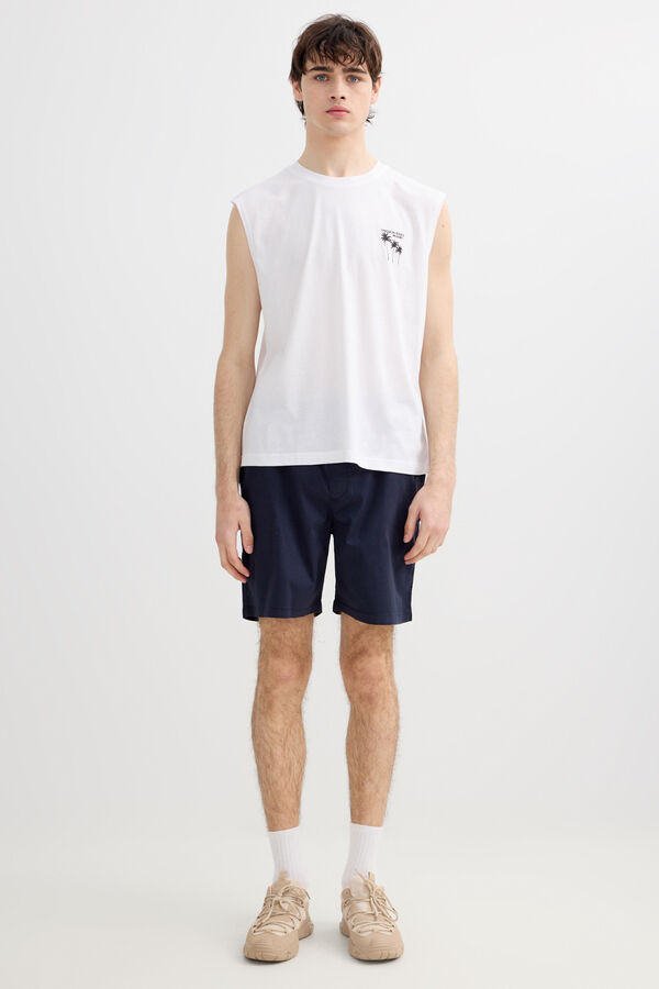 Inside Sleeveless T-shirt white
