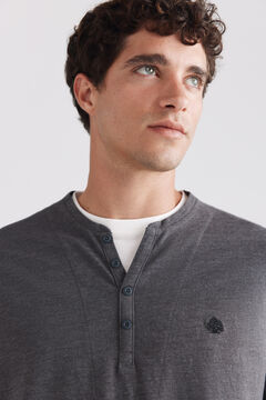 Springfield Double neck Henley long sleeve T-shirt