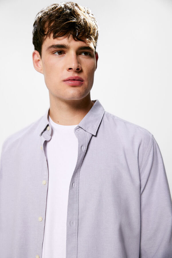 Springfield Pinpoint shirt with elbow patches grey