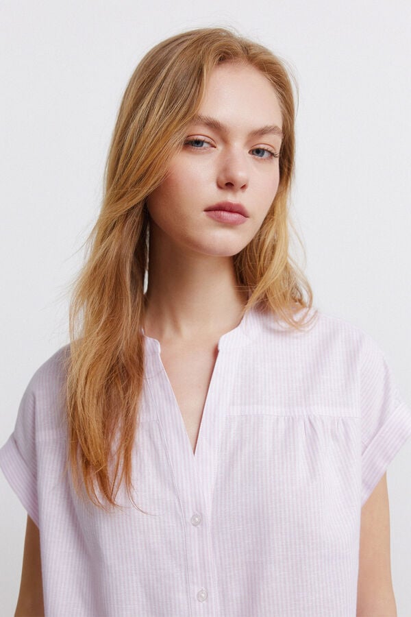 Springfield Linen short sleeve shirt pink