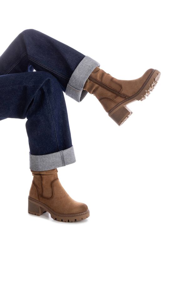Refresh Ankle boot zip fastening heel nude