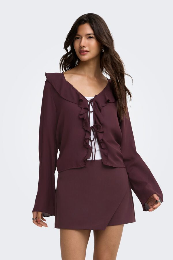 Only Ruffle blouse brown