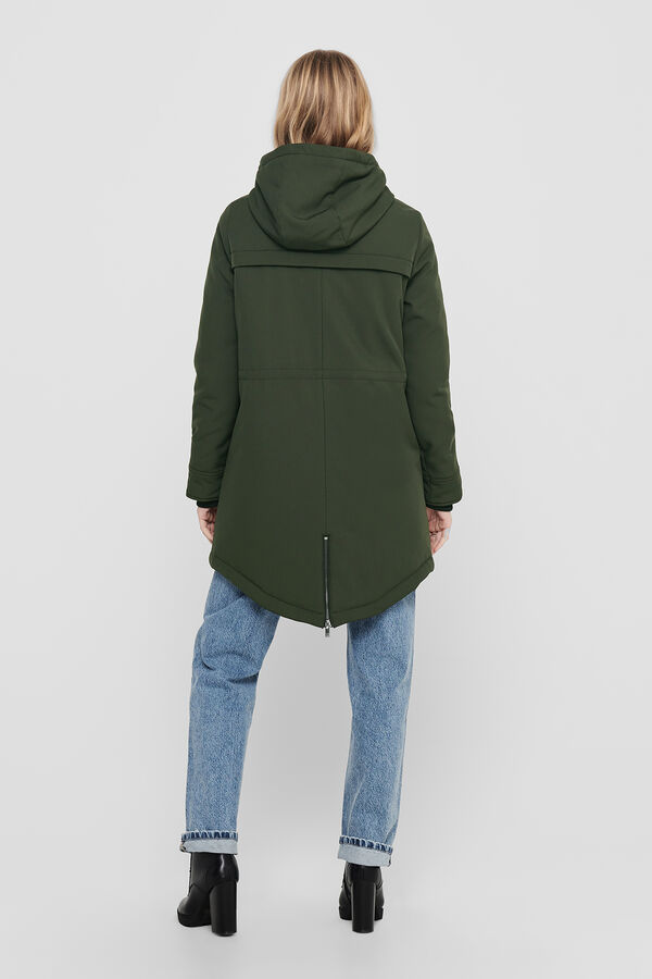 Only Parka com capuz verde