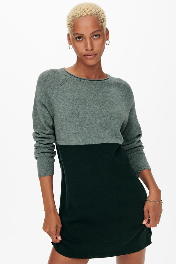 Only Colour block knit dress green