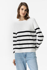 Springfield Striped jersey-knit jumper bijela