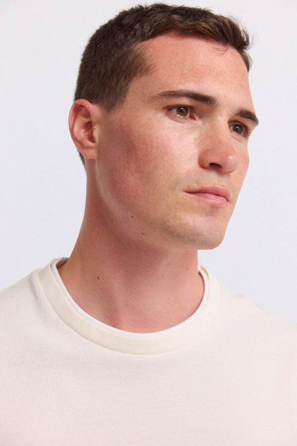 Springfield Double waffle T-shirt white