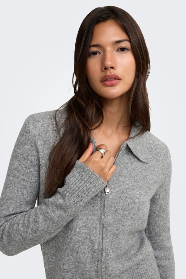 Only Zip fastening cardigan grey
