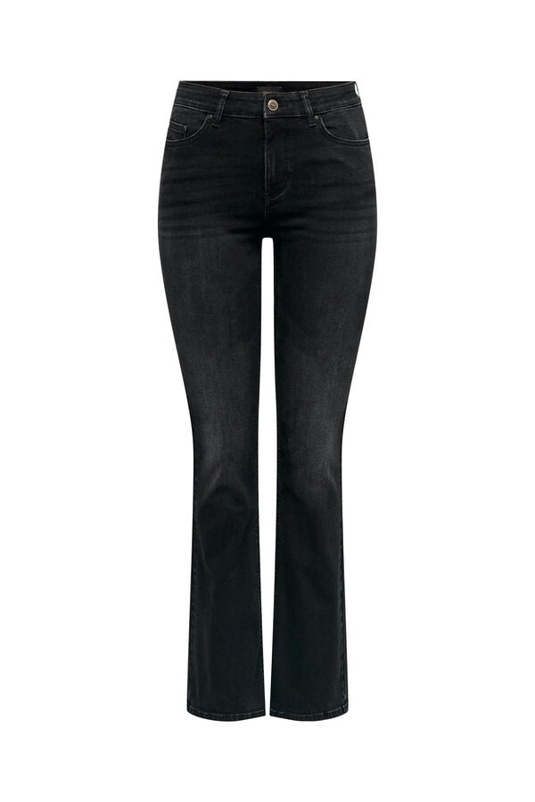 Springfield Jeans flare de cintura alta negro