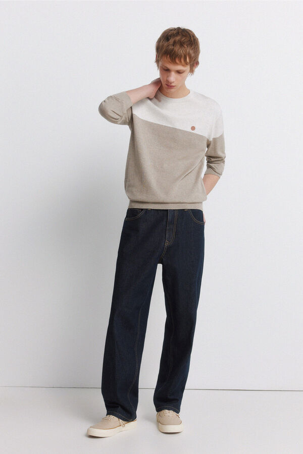Springfield Colour block basic jumper nude