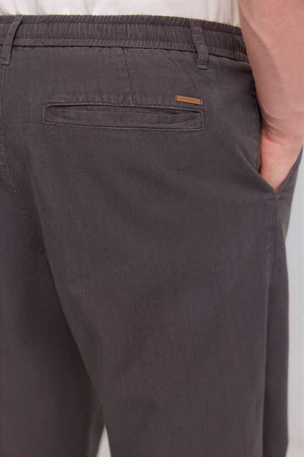 Springfield Linen straight fit trousers grey
