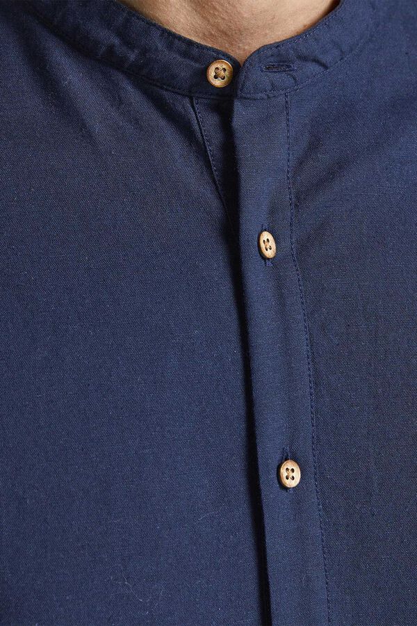 Springfield Men's mandarin collar shirt kék