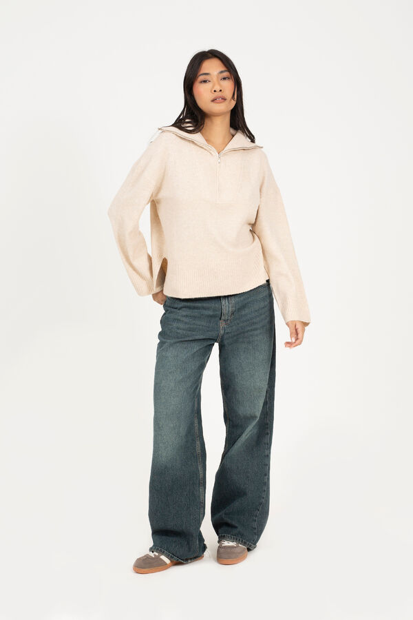 Brave Soul Jersey de punto con tacto suave beige