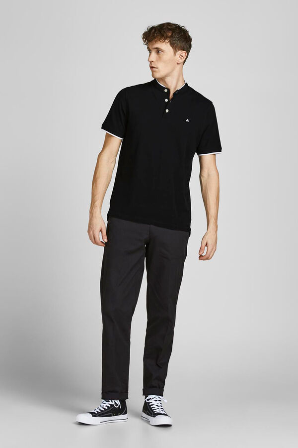 Jack & Jones Slim fit Mao polo black