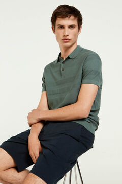Springfield Tricot jersey-knit polo shirt green