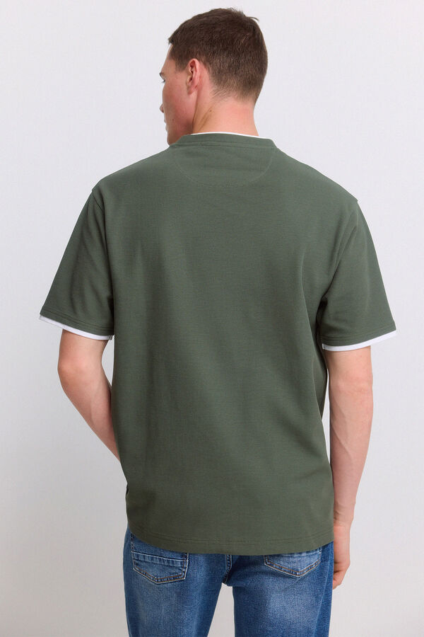Springfield Double waffle T-shirt green