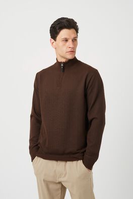 Jersey texturizado con media cremallera