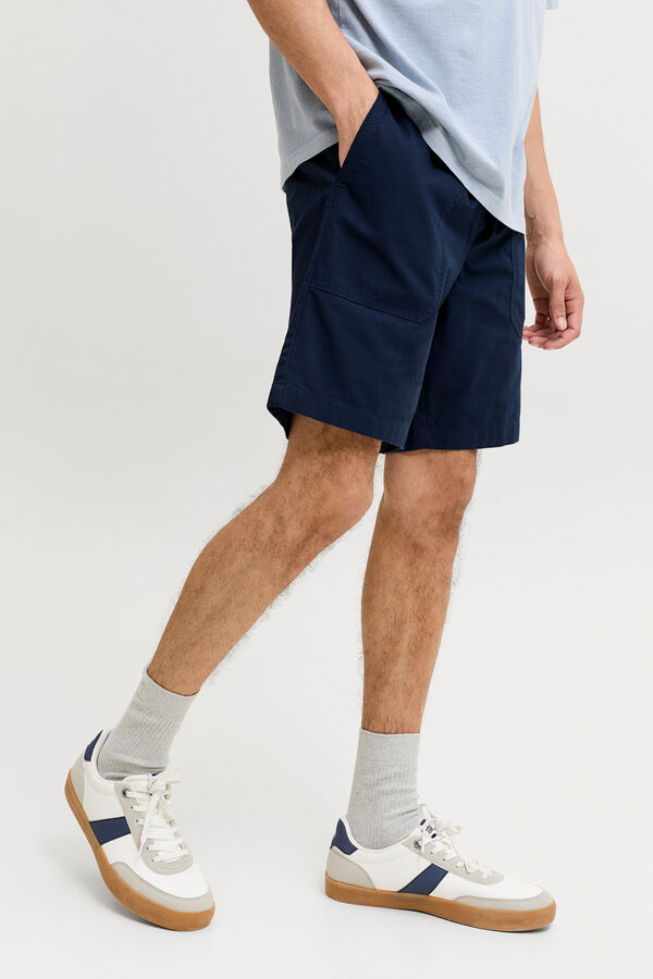 Jack & Jones Bermuda jogger de algod&oacute;n azul