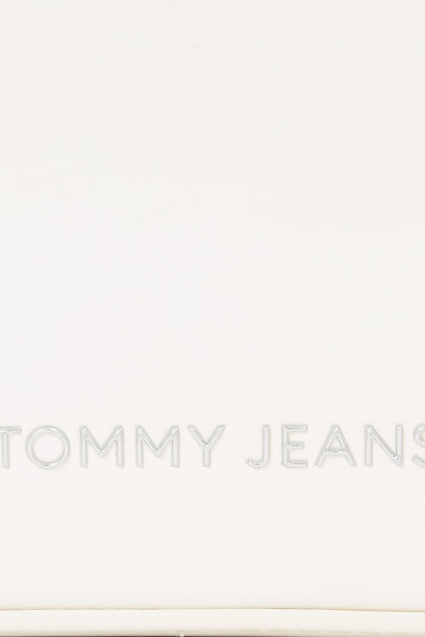 Springfield Tasche Tommy Jeans für Damen aus Lackleder mit verstellbarem Griff und Reißverschluss blanco
