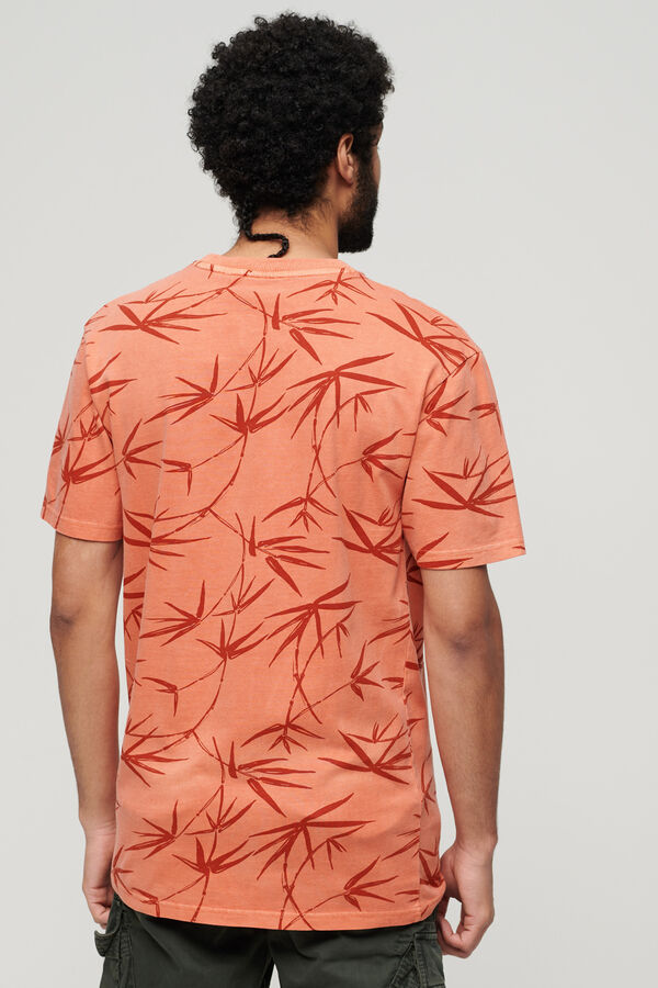 Springfield T-Shirt mit stark gefärbtem Vintage-Print tan