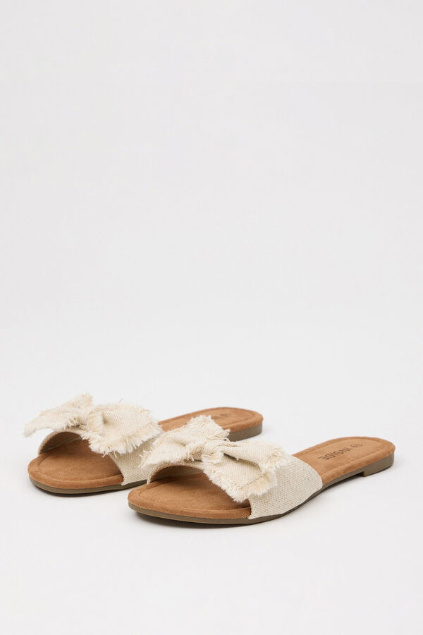 Springfield Frayed tie thong sandals white