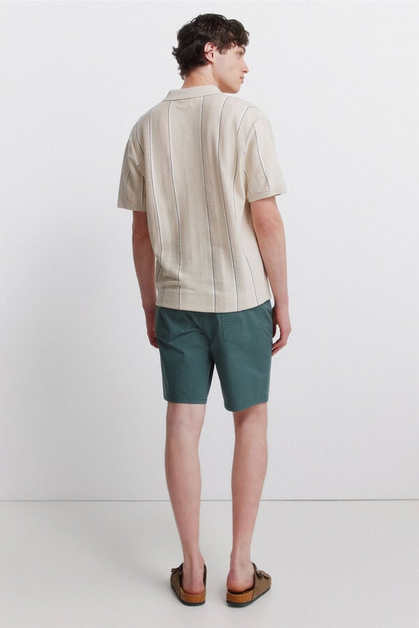 Springfield Lightweight 5-pocket washed regular fit Bermuda shorts blue