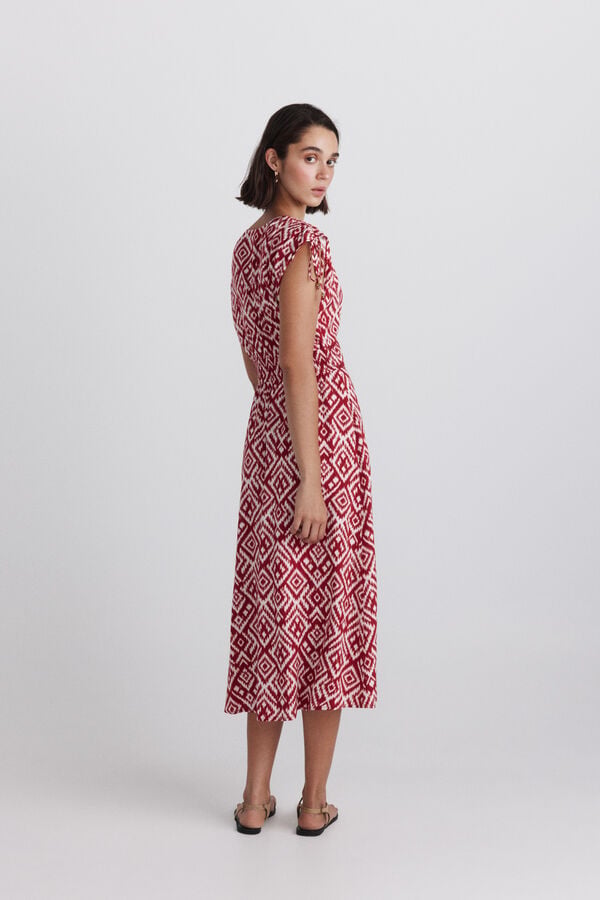 Springfield Midi dress with shoulder straps red