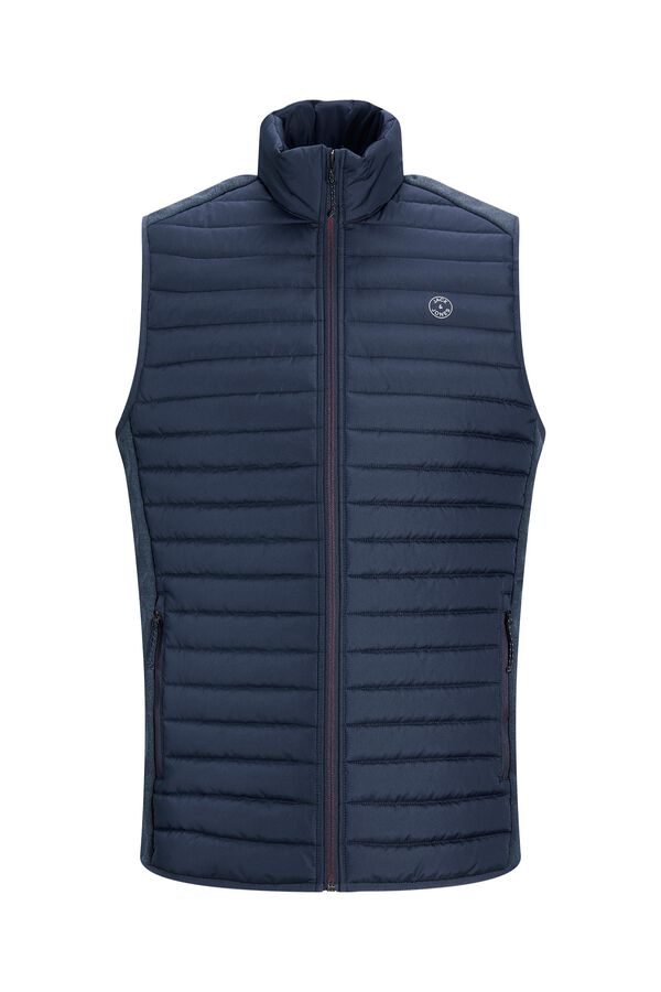 Jack & Jones PLUS Puffer gilet with hood blue