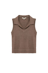 Koton Standard fit gilet with polo shirt neck nude