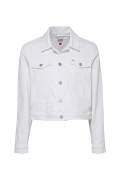 Springfield Tommy Jeans women's slim denim jacket. white
