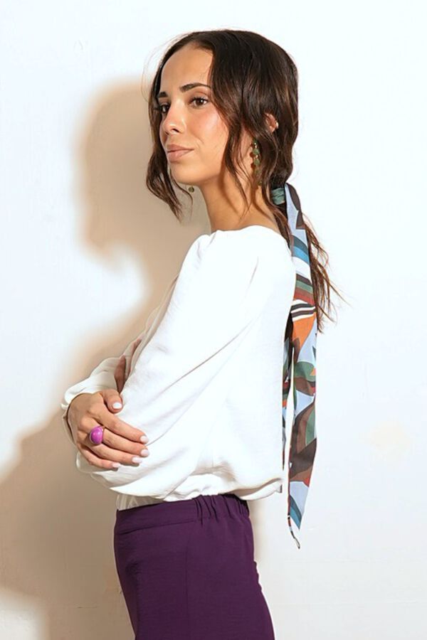 Cul Sac Puffed sleeve button-up shirt white