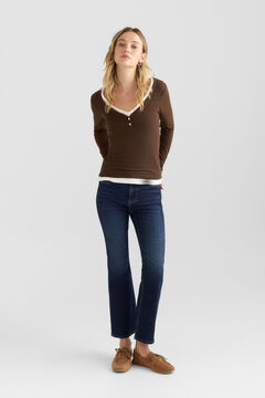 Springfield Two-tone fabric neck T-shirt