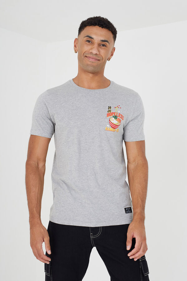 Springfield Camiseta estampada en espalda gris claro