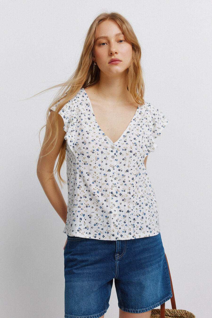 Camiseta manga corta bordada