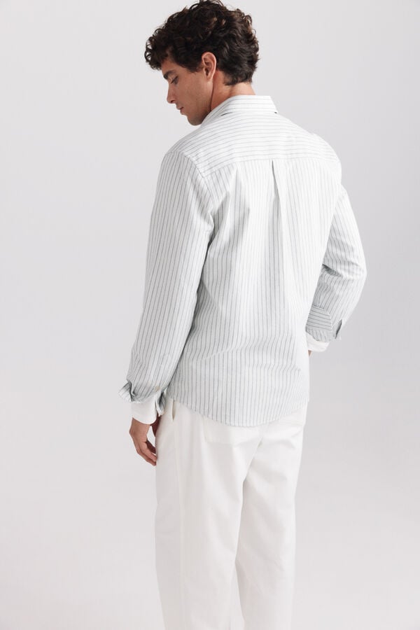 Springfield Chemise oxford &agrave; rayures vert