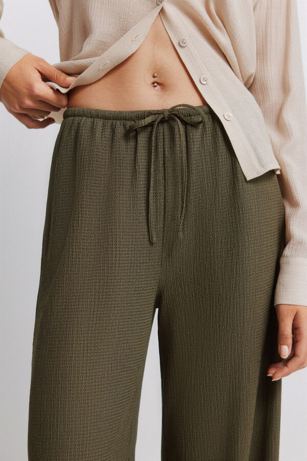 Springfield Wide leg structure long trousers printed