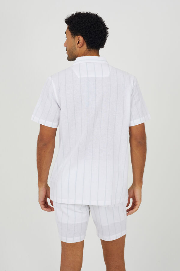 Brave Soul Striped short sleeve shirt white