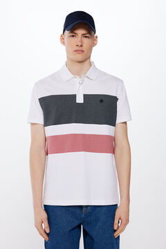 Springfield Polo majica piqué u color block stilu bela