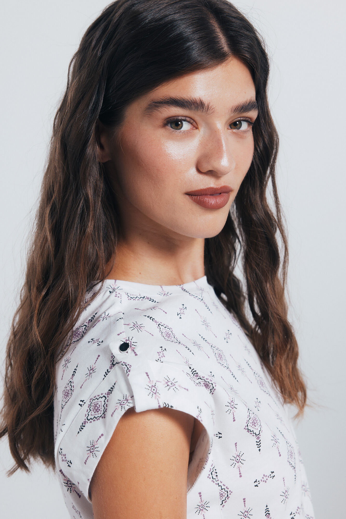 Springfield Printed T-shirt with loop sleeves