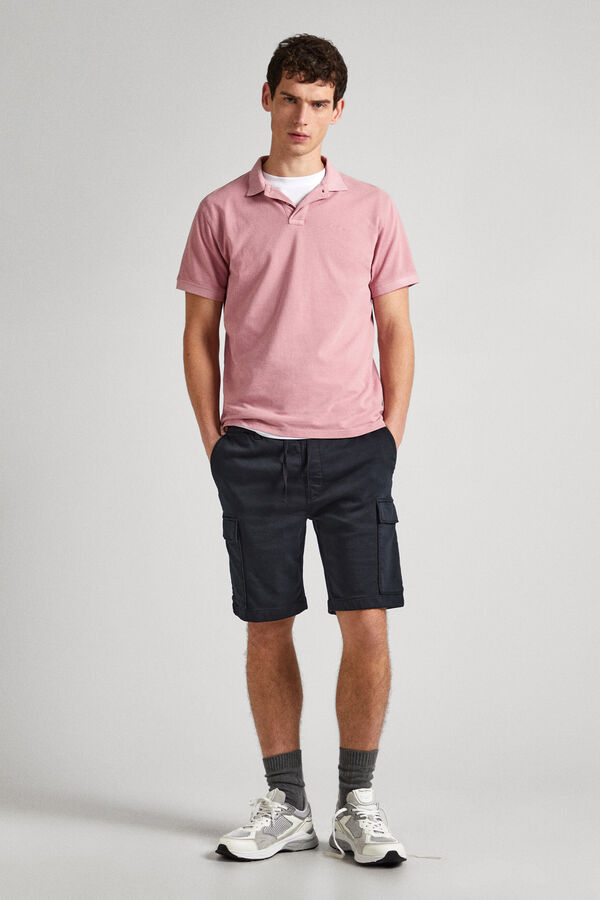 Springfield Piqué polo shirt with embroidered logo pink